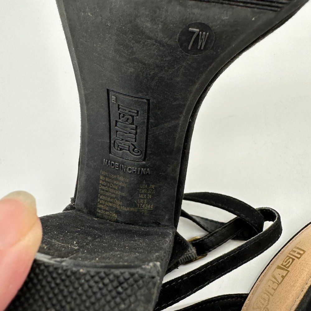 EO Womens Drash Black Chunky Heels Shoes 7.5 7 1/2 - Picture 5 of 5